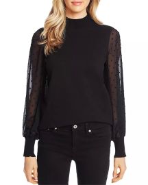 CeCe Clip Dot Sleeve Sweater   Bloomingdales at Bloomingdales