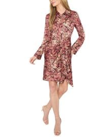 CeCe Collared Button Down Tie Front ShopSimon at Shop Simon