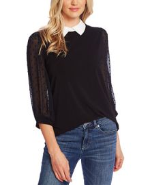 CeCe Collared Clip-Dot-Sleeve Top   Reviews - Tops - Women - Macys at Macys