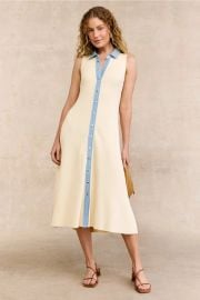 CeCe Denim Collar Placket Rib Dress at Rent the Runway