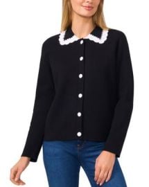 CeCe Lace Trim Collared Cardigan Bloomingdales at Bloomingdales