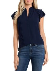 CeCe Pintucked Button Front Blouse Bloomingdales at Bloomingdales