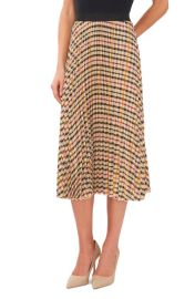 CeCe Pleated Elastic Waist Midi Skirt at Nordstrom