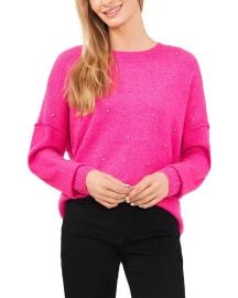 CeCe Rhinestone Stud Crewneck Sweater Bloomingdales at Bloomingdales