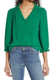 CeCe Ruffle V-Neck Blouse at Nordstrom