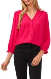CeCe Ruffle V-Neck Blouse at Nordstrom