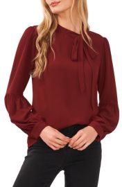 CeCe Tie Neck Blouse at Nordstrom