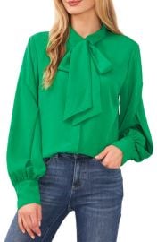 CeCe Tie Neck Blouse at Nordstrom