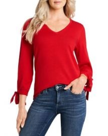 CeCe Tie Sleeve V Neck Sweater Women - Bloomingdale s at Bloomingdales