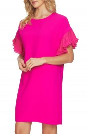 CeCe Tiered Pleated Crepe Shift Dress at Nordstrom