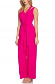 CeCe V-Neck Tie Waist Jumpsuit   Nordstrom at Nordstrom