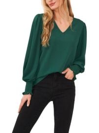 CeCe Womens Smocked Slit Hem Pullover Top Shop Premium Outlets at Shop Simon