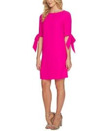 CeCe Womens Tie Cuff 34-Sleeve Crew Neck Shift Dress - Macys at Macys