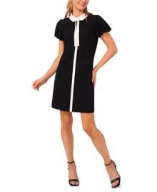 CeCe Womens Tie Front Puff Sleeve Dress - Macys at Macys