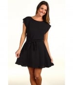 Ceces black Rebecca Taylor dress at 6pm