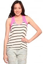 Ceces striped tank with pink back at Shoptiques