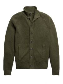 Cedar Olive Green Organic Cotton Sweater Jacket at Banana Republic