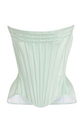 Celadon Wasp Silk Corset Top By Wiederhoeft at Moda Operandi