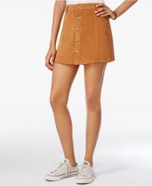 Celebrity Pink Juniors  Button-Front Corduroy Mini Skirt in Brown Sugar at Macys