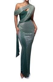 Celestina Metallic Drape Gown at Nordstrom
