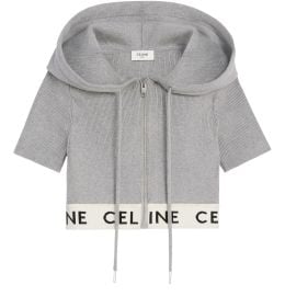 Celine Celine Zip Up Crop Top In Athletic Knit at 24s