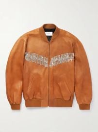 Celine Homme Chain Embellished Fringed Brushed Suede Jacket at Mr Porter