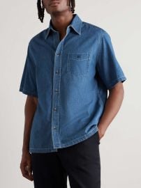 Celine Homme Logo Embroidered Denim Shirt at Mr Porter