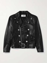 Celine Homme Studded Belted Leather Biker Jacket at Mr Porter