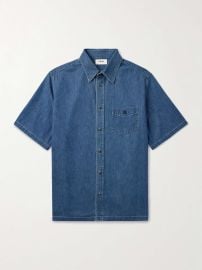 Celine Logo Embroidered Denim Shirt at Mr Porter
