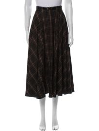 Celine Plaid Print Midi Skirt at The Real Real