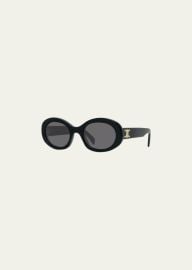 Celine Triomphe Logo Oval Acetate Sunglasses - at Bergdorf Goodman