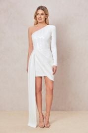 Celline White Dress by Nadine Merabi at Nadine Marabi