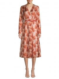 Cenere Abstract Floral Silk Belted Wrap Dress at Saks Fifth Avenue