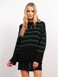 Central Park West Briar Stripe Crew Neck Sweater at Central Park West