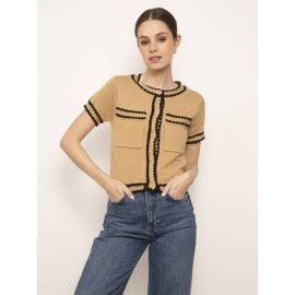 Central Park West Jules Crochet Edge Top at Nordstrom