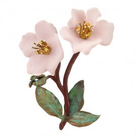 Ceramic and Gem-Set Flower Brooch by Luz Camino at Moda Operandi