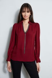 Chain Collar Shirt Elie Tahari at Elie Tahari