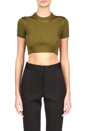 Chain Embellished Knit Crop Top at Nordstrom