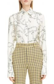 Chain Print Silk Shirt at Nordstrom