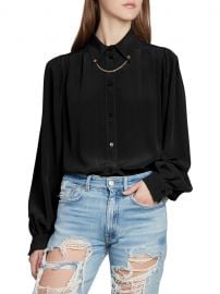 Chain-Trimmed Silk Blouse by Givenchy at Saks Fifth Avenue