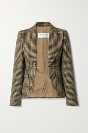 Chain-embellished houndstooth wool blazer at Net a Porter