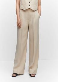 Chalk-stripe pants - Women MANGO OUTLET USA at Mango Outlet