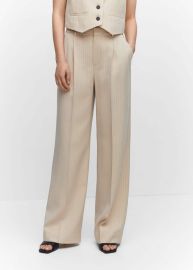 Chalk-stripe pants - Women Mango USA at Mango