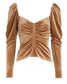 Chamberlain Ruched Velvet Top at Intermix