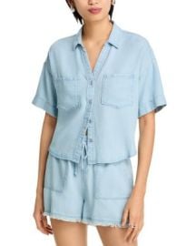 Chambray Button Front Top - Exclusive at Bloomingdales