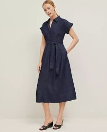 Chambray Flare Midi Shirtdress at Ann Taylor