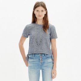 Chambray Side Tie Cropped Tee at Madewell