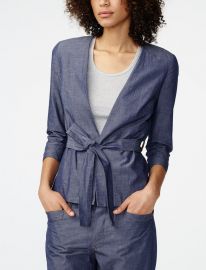 Chambray Tie Waist Blazer at Armani Exchange