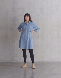 Chambray Tuck Detail Maternity Shirt Dress Seraphine at Seraphine