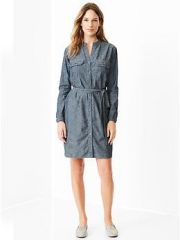 Chambray Utility Shirtdress at Gap